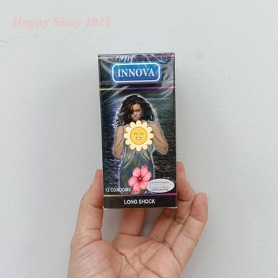 Bao cao su kéo dài thời gian nhiều gai INNOVA đen hộp 12 bao