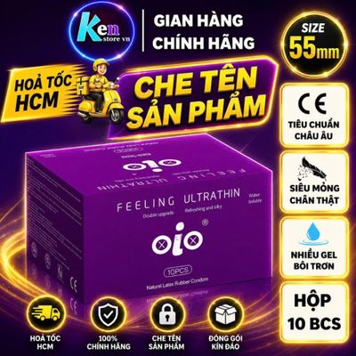 Bao cao su siêu mỏng oio 4in1 hỗ trợ kéo dài thời gian cuộc vui chống xuất tinh sớm nhiều gel bôi trơn hộp 10 bcs