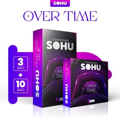 Bao Cao Su SOHU Over Time Siêu Mỏng, Kéo Dài Thời Gian, Nhiều Gel Bôi Trơn size 52mm