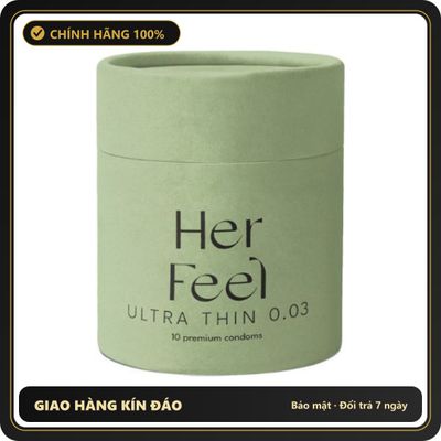 (Che Tên) Bao Cao Su Siêu Mỏng PlayAh! Her Feel Ultra Thin 0.03mm - Hộp 10 Cái - Hàng Mới Về
