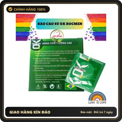(Che Tên) Bao cao su Ok hương Bạc Hà, loại 1 cái bcs lẻ, siêu rẻ an toàn ngừa thai và bảo vệ sức khỏe Hộp Trắng Kín