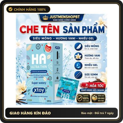 (Che Tên) Bao cao su Ha xanh XTOY siêu mỏng, nhiều gel, yêu dài lâu, dưỡng chất Hyaluronic Acid làm se khít Giao Nhanh Toàn Quốc