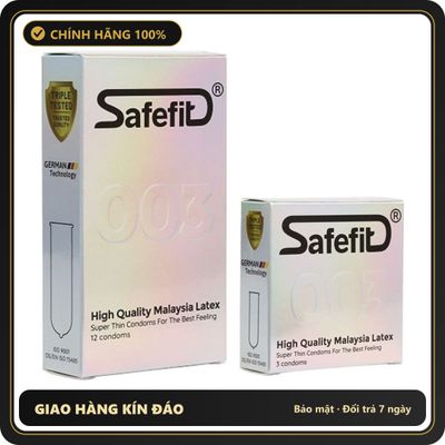 (Che Tên) Bao cao su Safefit Siêu Mỏng 003 hộp 12 cái Giao Nhanh Toàn Quốc