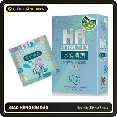 (Che Tên) Bao Cao Su HA Siêu Mỏng, Nhiều gel - Bcs Gia Đình, Nhiều Gel Bôi Trơn, Size 52mm Vừa Vặn Chuẩn Auth