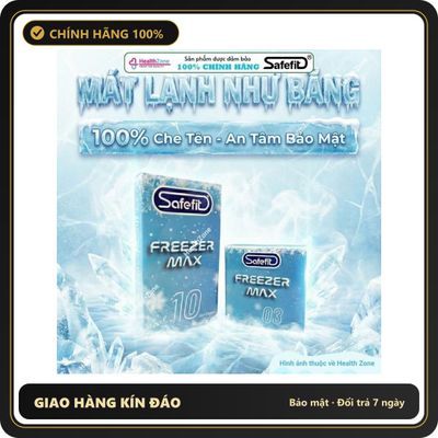 (Che Tên) Bao Cao Su Safefit Freezer Max - Mát Lạnh Tột Cùng Hộp Trắng Kín