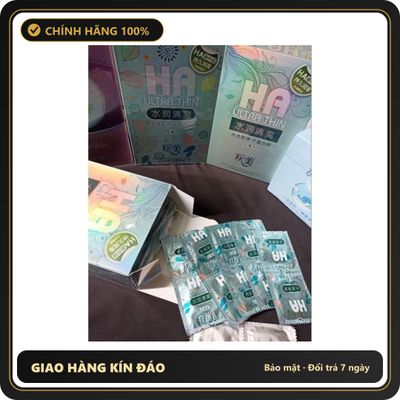 (Che Tên) Bao Cao Su HA Xanh Hộp 100 Cái Hàng Nội Địa Trung ( Có Che Tên Sản Phẩm ) Hộp Trắng Kín