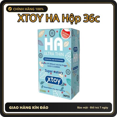 (Che Tên) Bao cao su hộp 36 chiếc XTOY HA Ultra thin, 2000mg bôi trơn gốc nước, siêu mỏng Hỗ Trợ 24/7