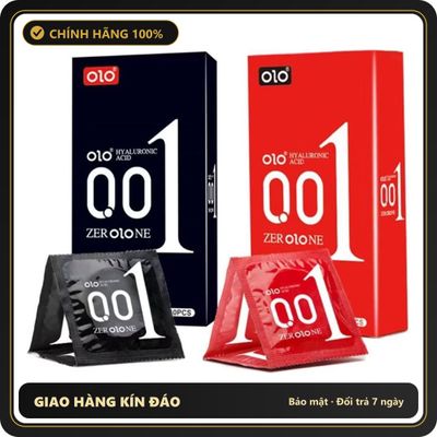 (Che Tên) Bao cao su OLO 001 siêu mỏng, nhiều gel bôi trơn - Hộp 10 bao Bảo Mật Tuyệt Đối