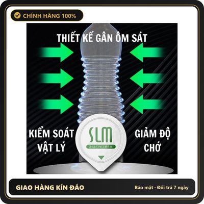(Che Tên) Bao cao su kéo dài thời gian có gai SLM Energy Lasting siêu mỏng 001mm size 52mm hộp 10 bao Hỗ Trợ 24/7