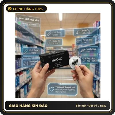 (Che Tên) [MUA 1 TẶNG 1] Bao cao su HAOLO siêu mỏng 0.01 bcs gân gai kéo dài thời gian nhiều gel bôi trơn cao cấp Hỗ Trợ 24/7