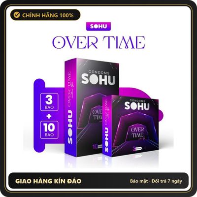 (Che Tên) Bao Cao Su SOHU Over Time - Kéo Dài Thời Gian, Nhiều Gel Bôi Trơn, Bao Cao Su Siêu Mỏng size 52mm Chuẩn Auth
