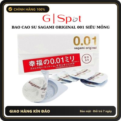 (Che Tên) Bao Cao Su Sagami Original 0.01 Siêu Mỏng - 1 Hộp 5 Chiếc Cao Cấp Bảo Đảm