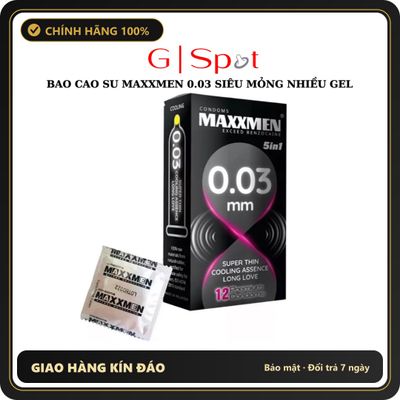 (Che Tên) Bao Cao Su 49mm Maxxmen 003 5in1, Size Nhỏ Siêu Mỏng Chống Xuất Tinh Sớm Kéo Dài Thời Gian Quan Hệ Bảo Mật Tuyệt Đối