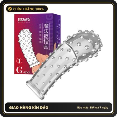 (Che Tên) Bao Cao Su Đeo Ngón Tay Có Gai Les TPE G-Spot - Hộp 1 Cái - Hàng Mới Về