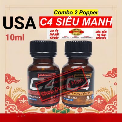 Combo 2 chai Popper C4 10ml , Cho Top Bot, Mùi Dịu, Dễ Hít,Ko Nhức Đầu, Ko Bỏng Mũi,Phê Lâu 