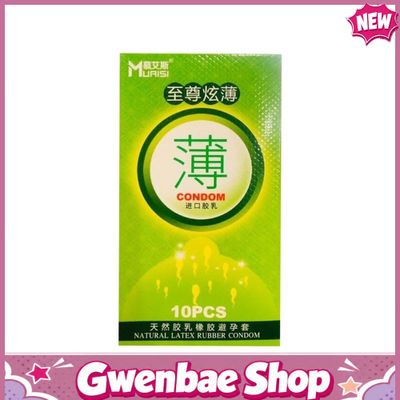 Bao cao su Muaisi Xanh Lá - Siêu mỏng, hương dâu - Hộp 10 cái - Gwen Shop Chính Hãng