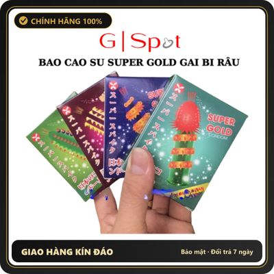 (Che Tên) Bao Cao Su Super Gold, Siêu Gai Bi Râu - Hộp 2 cái Giao Nhanh Toàn Quốc