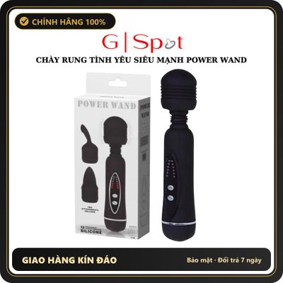 (Che Tên) Chày Rung Tình Yêu Siêu Mạnh Power Wand - 12 Chế Độ Rung Kèm 2 Đầu Thay Đổi - Hàng Mới Về