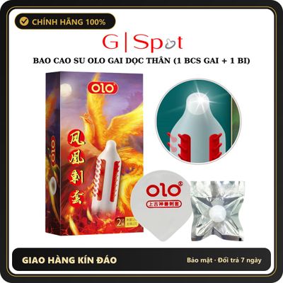 (Che Tên) Bao Cao Su OLO Gai Dọc Thân (1 Bcs Gai + 1 Bi Silicon), Bcs Siêu Mỏng 0.03mm Giao Nhanh Toàn Quốc