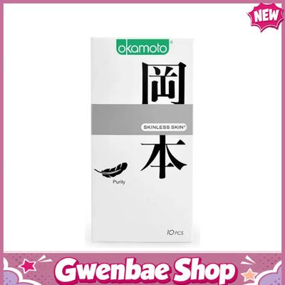 Bao cao su Okamoto Skinless Skin Purity - Không mùi, tinh khiết, mềm mại - Hộp 10 cái - Gwen Shop Chính Hãng