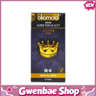 Bao cao su Okamoto Crown - Siêu mỏng nhẹ và mềm mại - Hộp 10 cái - Gwen Shop Chính Hãng