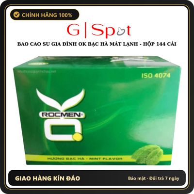 (Che Tên) Bao Cao Su OK Giá Rẻ Gia Đình Bạc Hà Mát Lạnh - Hộp 144 Cái Cao Cấp Bảo Đảm