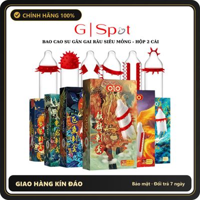 (Che Tên) Bao Cao Su Gân Gai Râu, Bcs Olo Siêu Mỏng 0.01mm, Nhiều Gel, Ôm Vừa Vặn (Hộp 2c) - Hàng Mới Về
