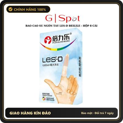(Che Tên) Bao Cao Su Ngón Tay Les-d Beilile, Nóng Ấm Có Gai - Hộp 8 Cái 789259 Chuẩn Auth