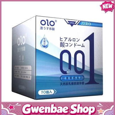 Bao cao su OLO 0.01 Zero Blue - Siêu mỏng, nhiều gel - Hộp 10 cái - Gwen Shop Chính Hãng