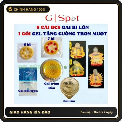 (Che Tên) Combo 8 Bao Cao Su Bi Gai Volcano - Hộp 8 Cái + Gói Gel Bôi Siêu Trơn Mượt 789282 - Hàng Mới Về
