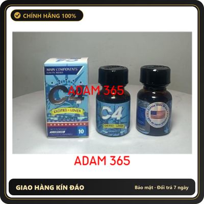 (Che Tên) Chai hít hỗ trợ tăng khoái cảm Popper C4 Blue 10ml (Sản phẩm shop ADAM 365) Hỗ Trợ 24/7