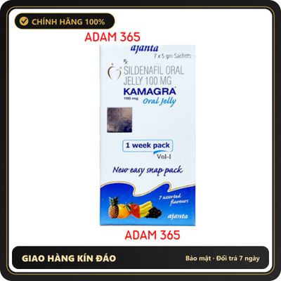 (Che Tên) Thu,ố.c cường dương Ka.ma.gra Oral Jelly 100mg Vol 1, Hộp 7 gói Chuẩn Auth