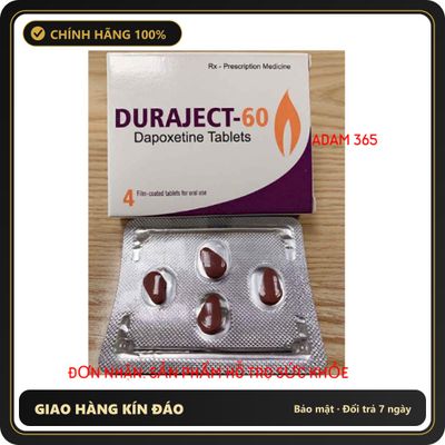 (Che Tên) VIÊN UỐNG TĂNG CƯỜNG KÉO DÀI THỜI GIAN NAM GIƯỚI DURAJECT -60 HỘP 4V ẤN ĐỘ Hộp Trắng Kín
