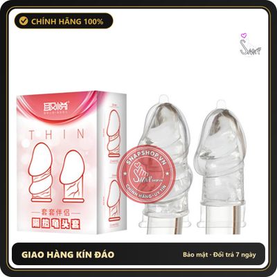 (Che Tên) () Bao cao su đôn dên Aichao Thin Hồng Che quy đầu Chính Hãng [Mã CK-SP902233-04] Cao Cấp Bảo Đảm