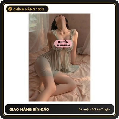 (Che Tên) Váy Ngủ Xẻ Tà Khoá Cài Ngực Trước Xinh Xắn - N148 Xanh Mint Giao Nhanh Toàn Quốc