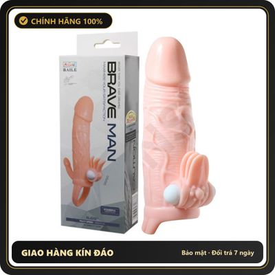 (Che Tên) Bao cao su đôn dên rung Baile Braveman 6.69 inch 663362 [Mã CK-SP908434-04] Chuẩn Auth
