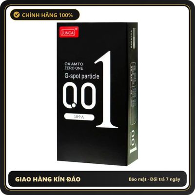 (Che Tên) Bao cao su Juncai 001 Okamto G-Spot Black - Siêu mỏng, gai li ti - Hộp 10 cái 326848 [Mã CK-SP909749-04] - Hàng Mới Về