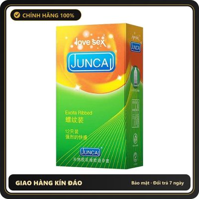 (Che Tên) Bao cao su Juncai Excita Ribbed - Gân sọc - Hộp 12 cái 326886 [Mã CK-SP909749-05] Cao Cấp Bảo Đảm