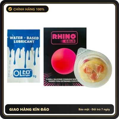(Che Tên) Bao Cao Su Rhino Gold Size Nhỏ 49mm Kèm 9 Bi Kèm Gel [Mã CK-SP910723-06] Hộp Trắng Kín