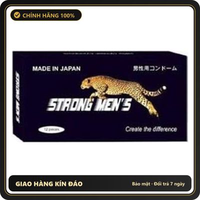 (Che Tên) Bao Cao Su Strong Men Gân Gai Siêu Mỏng Khử Mùi Tối Đa (HS12) [Mã CK-SP911168-03] Hộp Trắng Kín