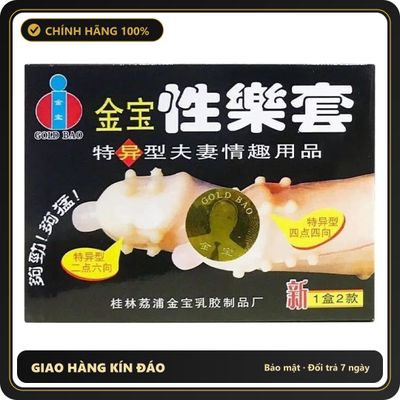 (Che Tên) Bao cao su Gold - Gai và bi - Hộp 2 cái 326656 [Mã CK-SP911168-06] Bảo Mật Tuyệt Đối