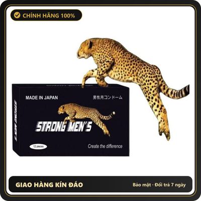 (Che Tên) Bao cao su Strong Men Less Skin Black có gai liti, siêu mỏng 001, giúp kéo dài quan hệ - Hộp 12 bao - Hàng Mới Về