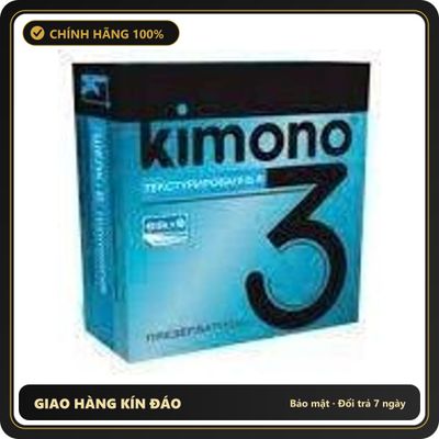 (Che Tên) Bao cao su Kimono Blue kết hợp gân gai co thắt mang lại cảm giác mới lạ – Hộp 3 bao Giao Nhanh Toàn Quốc