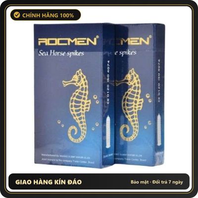 (Che Tên) Bao cao su Rocmen Sea Horse có gai liti, siêu mỏng 001 mang lại cảm giác chân thực - Hộp 10 bao Bảo Mật Tuyệt Đối