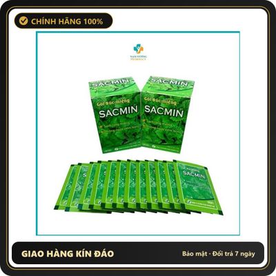 (Che Tên) Gói súc miệng Sacmin - Vệ sinh răng miệng, Súc miệng nước muối sạch khuẩn hương thơm mát-Hộp 12 gói Hỗ Trợ 24/7