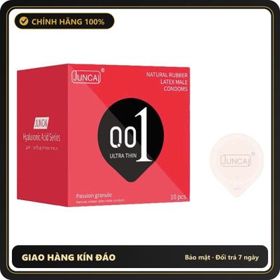 (Che Tên) Bao cao su Siêu mỏng JUNCAI 001 Passio Granule Kéo dài cuộc yêu, gai liti mang lại cảm giác mới lạ - Hộp 10 bao Bảo Mật Tuyệt Đối