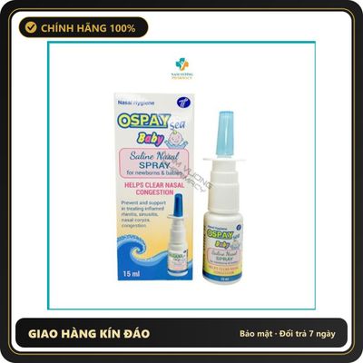 (Che Tên) Ospay Sea Baby - Nước xịt rửa mũi, Ngăn ngừa viêm mũi, Giúp Kháng khuẩn, vệ sinh mũi cho bé - 15 ml - Hàng Mới Về