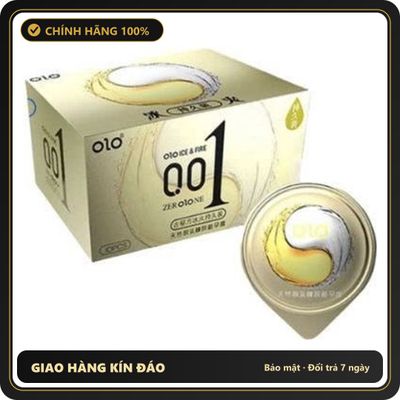 (Che Tên) Bao cao su siêu mỏng 001, nóng lạnh đan xen mang lại cảm giác mới lạ - Hộp 10 bao Chuẩn Auth