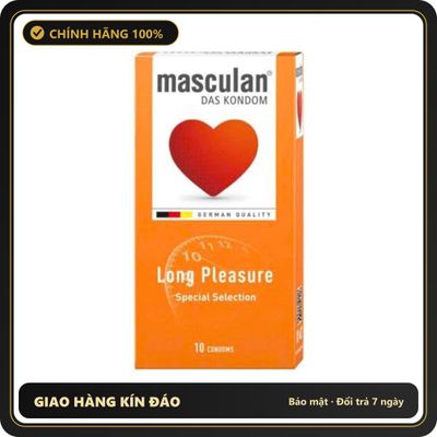 (Che Tên) Bao Cao Su Đức Masculan Siêu Mỏng Và Kéo Dài Thời Gian - Hộp 10 bao Hộp Trắng Kín