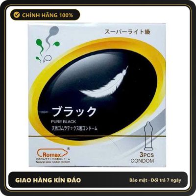 (Che Tên) Bao cao su Romax siêu mỏng trơn Nhật Bản mang lại cảm giác chân thật - Hộp 3 bao Giao Nhanh Toàn Quốc